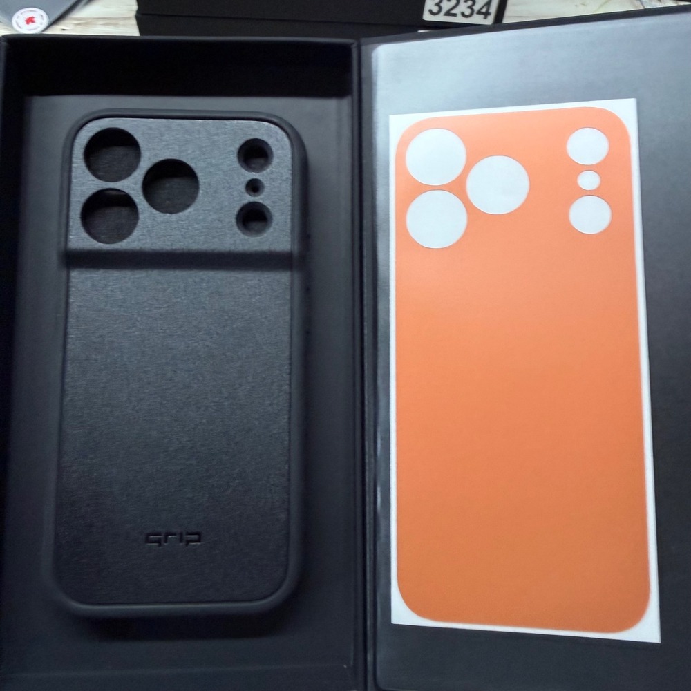 dbrand Grip Case Matte Black iPhone 17 Pro Orange Metallic skin New Open Box